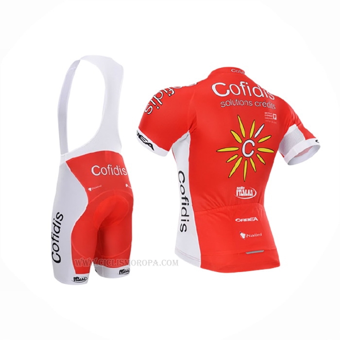 2015 Ropa Ciclismo Cofidis Rojo Mangas Corta y Culotte Corto